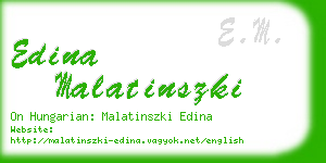 edina malatinszki business card